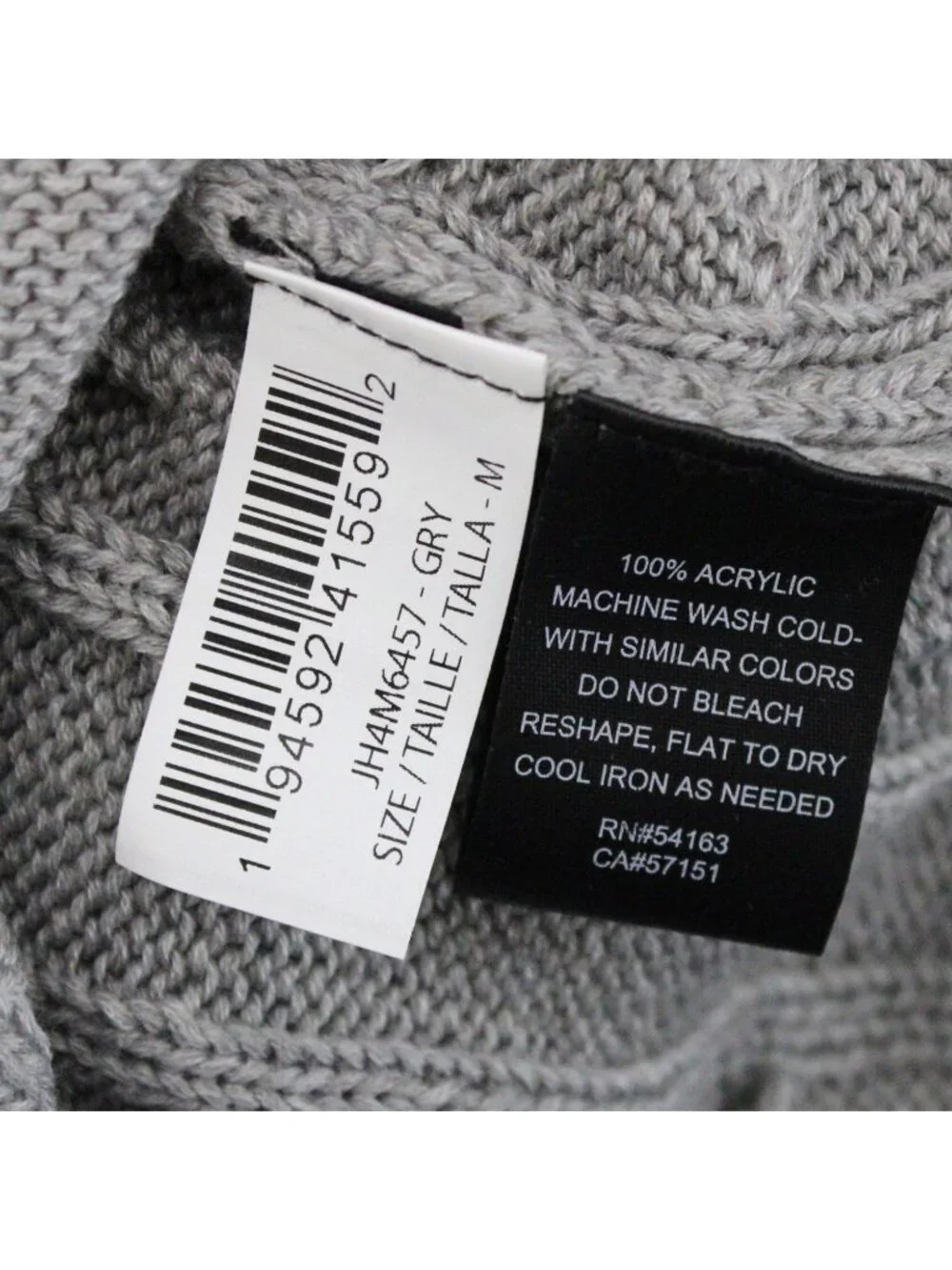 Jessica Howard Womens 3/4 Sleeve Cable Knit Dress Gray Size Medium NWT
